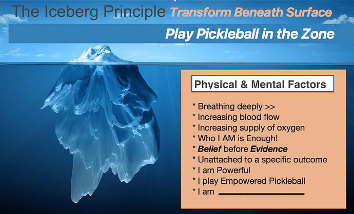 Iceberg Principle -Play Pickleball in Zone